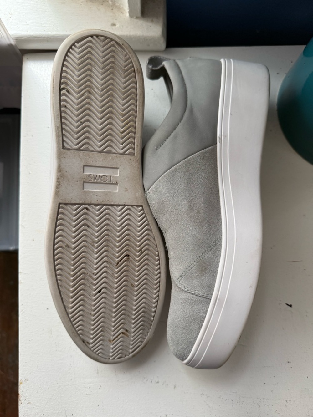 TOMS Slip-On Suede Sneakers in Light Gray - Picture 3 of 3